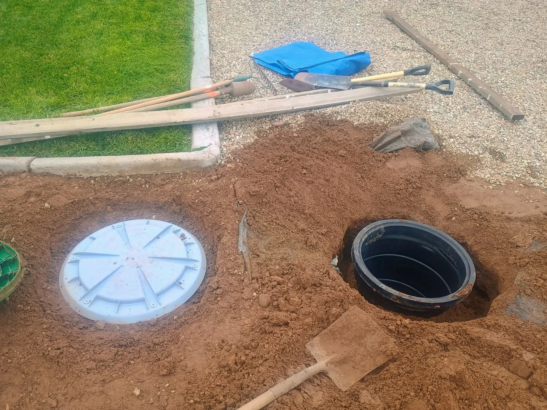 Septic access points and excavation from the Johnny Boys Pumping gallery